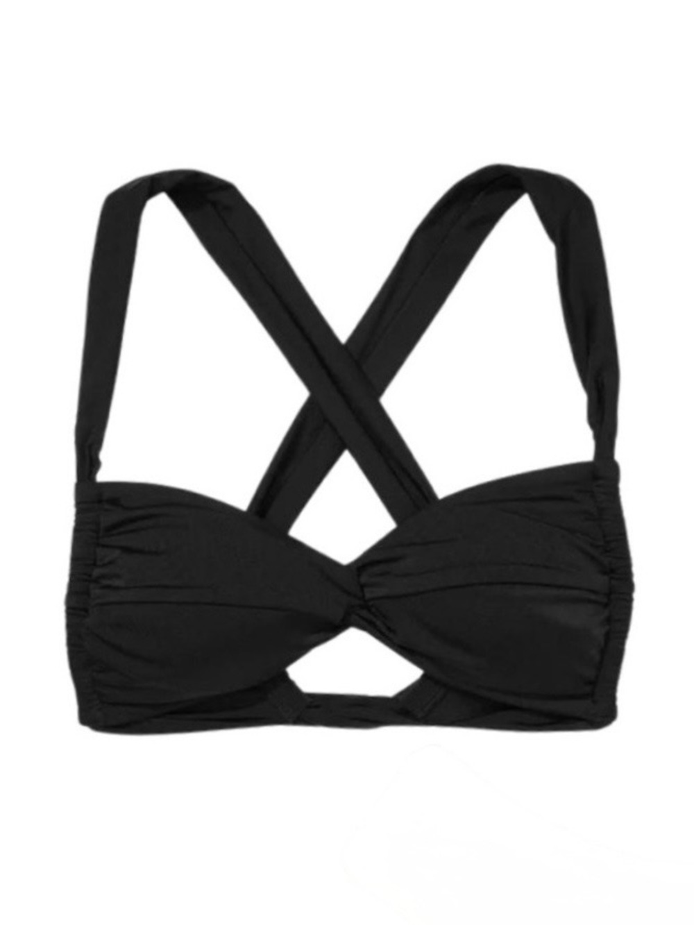 Black Crisscross Bandeau Swim Top - Women